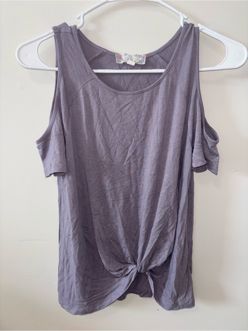 Women’s Cold-Shoulder Knot-Front Top - purple